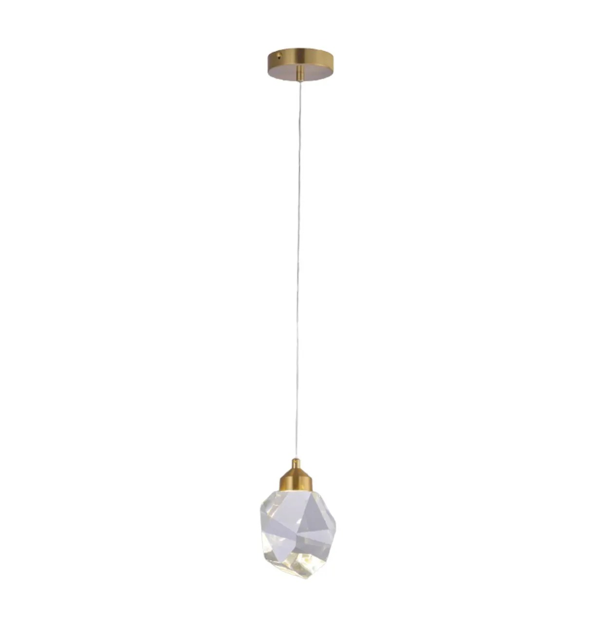 Luminária de teto pendente moderno Brock com design em cristal e acabamento dourado DCD02103  Lustres Gênesis - o melhore site da Internet para comprar Lustre SINDORA